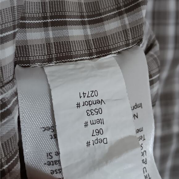 Eddie Bower Plaid Button Down Shirt Brown Tan Long Sleeve Size Medium Men's - Picture 5 of 10